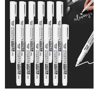 Marqueur Blanc 12Pcs Marqueur Permanent Blanc,White Acrylic Paint Stylo Blanc Pour Papier Noir,Pens Marqueur Acrylique Blanc pour