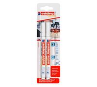 Marqueur craie effaçable Edding 4085 pointe ogive 1 à 2 mm blanc - Pochette de 2