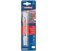 edding 950 Marqueur spécial industrie - blanc - 1 stylo - pointe ronde 10 mm - marqueur pour écrire sur métal, roches, bois - surfaces rugueuses ou humides - permanent, étanche