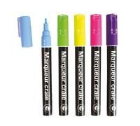 Marqueur Craie Haute Pigmentation (Pour Ardoise Verre Tableau) 5 Pièc.