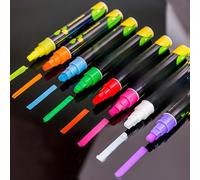 Marqueur Craie Liquide 6mm Pointe Biseautée Effaçable pour Tableau Led Lot
