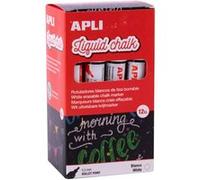 APLI Marqueur craie liquide 015043 Pointe ronde 5,5 mm Effaçable 12 pièces Blanc
