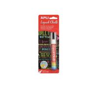 APLI Marqueur craie liquide effaçable 13954 – pointe ronde 5,5 mm – blanc
