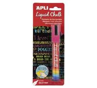 APLI 17623 - Marqueurs à craie effaçable, 5,5 mm, liquide craie pointe ronde, rose (fuchsia)