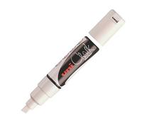 Marqueur craie liquide Uni-Ball Chalk pointe biseautée large 8 mm - blanc