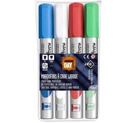 Wonday Marqueurs craie CLASSIQUE – pointe ogive 4 mm – effaçables – 4 couleurs – set de 4