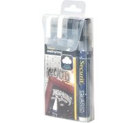 Marqueur craie Securit WATERPROOF MEDIUM étui de 4 pièces assorties