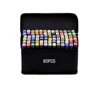 ROCK Marqueur d’Aquarelle 80 Couleurs double Pointe Stylo-NOIR Noir G