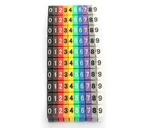 Marqueur de Câble, tube numérique avec clips en plastique, étiquettes de numérotation pour câbles, coloré, 4mm², 100 pièces
