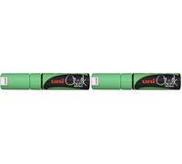 Marqueur de craie Uni 140129000 8 mm à pointe biseautée - Vert fluorescent (Lot de 2)