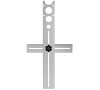 Marqueur de trous - Échelle de mesure portable en acier inoxydable - Guide de perçage universel en marbre - Outil de positionnement des trous réglable avec plage de 25 à 60 mm et plusieurs tailles de