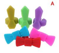 Marqueur De Verre À Vin En Silicone, Conception Créative De Noeud Papillon, Breloques À Boisson, Étiquette D'identification De Verre Parfait Pour Les Fêtes, 6 Pièces