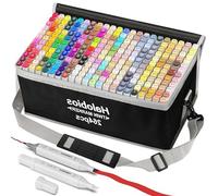 Marqueur double pointe - Coffret de feutres - Dessin et croquis - 264 couleurs vives - 264 pièces - Blanc