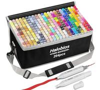Marqueur double pointe - Coffret de feutres - Dessin et croquis - 264 couleurs vives - 264 pièces - Blanc