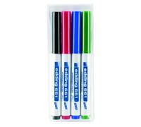 Marqueur effaçable Edding E661 pointe ogive 1 à 2 mm - Pochette de 4