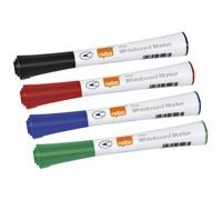 Marqueur effaçable Nobo Glide pointe ogive 1 mm - Pochette de 4 couleurs assorties