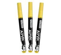 Marqueur Feutre Jaune 0,7 mm - Marqueur Permanent Jaune Peinture Acrylique, Indélébile, Pointe fine, Aquarelle, Séchage rapide (lot de 3)