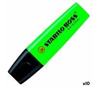 Marqueur fluorescent Stabilo Boss Vert Noir/Vert 10 Pièces (10 Unités) (1 Unités)