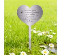 Marqueur funéraire en acier inoxydable en forme de cœur, durable | Décoration commémorative pour cimetière, ornement élégant en argent 28 x 12 cm