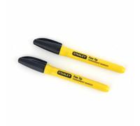 STANLEY 0-47-316 marqueur pointe fine Plastique- Capuchon etanche - Compacte - Indélibile Résiste à l'Eau et à l'Huile - Séchage Rapide - Carte 2 pièces