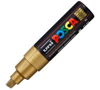Uni-Posca-Marqueur pour verre Peinture PC- 8 k Stylo pointe biseautée large de 8 mm doré