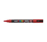 Marqueur peinture rouge - POSCA - Pointe conique fine - Trait 0 9-1 3 mm - Peinture à base d’eau - Tout support