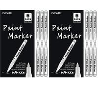 Marqueur permanent blanc, pointe extra-fine de 0,7 mm, acrylique, résistant à l'eau, opaque, lot de 12