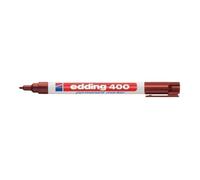 edding Marqueur permanent 400 – marron – pointe ronde fine 1 mm, sèche vite, résiste à l'eau