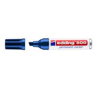 Edding Marqueur permanent 500 - pointe biseautée 2-7 mm - bleu - pack de 10
