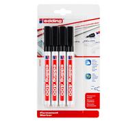Marqueur permanent Edding E400 pointe ogive 1 mm - Pochette de 4