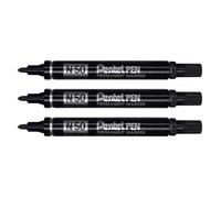 Marqueur permanent - PENTEL - N50 - Lot de 3 - Pointe ogive 2 mm - Couleur Noir