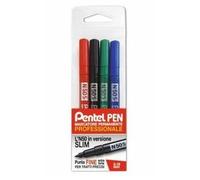 Marqueur Permanent Pentel N50 Slim Pointe Conique 3,18 mm Assortis 4 Pièces