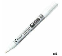 Marqueur permanent Pilot Blanc 1 mm (12 pièces)