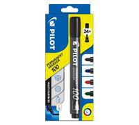 Marqueur permanent Pilot Marker 100 pointe conique 4,5 mm - Pochette de 4