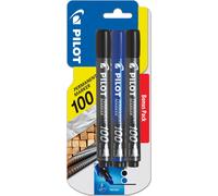Marqueur permanent Pilot Sca 100 - Lot de 3 (noir, bleu)