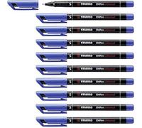 Marqueur permanent - STABILO - Lot x 10 marqueurs - Bleu - Pointe superfine 0,4mm