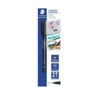 Staedtler Marqueur permanent Lumocolor 313-9 BK-1 Noir - Résistant à l'eau, 0,4 mm