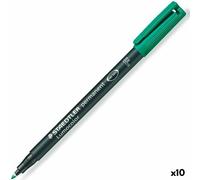 Marqueur permanent Staedtler Lumocolor 318 F Vert (10 Unités)
