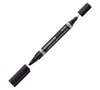 Marqueur permanent Staedtler Lumocolor duo pointes ogive fine 0,6 mm et biseautée 1,5 à 4 mm noir