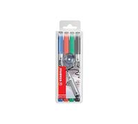 Stabilo - Write-4-all - Pochette de 4 Stylos-feutres - 1 mm - Vert/Rouge/Bleu/Noir