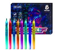 Marqueur Phosphorescent - Crayon Lavable Corps | Maquillage Visage Dessin | Stylo Effaçable Lumineux, Marqueurs Temporaires Néons Pour Fêtes, Tissus, Loisirs Créatifs, Peau, Adultes, Garçons, Filles