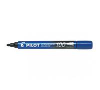 Marqueur pilot 100 permanent pointe ogive fine 1/4,5mm résiste à l'eau coloris bleu