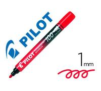 Marqueur pilot 100 permanent pointe ogive fine 1/4,5mm tout support resiste a l'eau coloris rouge