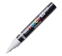 POSCA - Marqueur Brush PC5BR - Pointe Semi-Flexible moyenne 1-4 mm - Peinture Acrylique à Base d'Eau et Pigments - Uni Mitsubishi Pencil - Tout Support - 1 Feutre Blanc