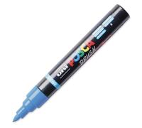 POSCA - Marqueur Brush PC5BR - Pointe Semi-Flexible moyenne 1-4 mm - Peinture Acrylique à Base d'Eau et Pigments - Uni Mitsubishi Pencil - Tout Support - 1 Feutre Bleu Clair