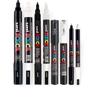Marqueur Posca | Noir et blanc | PC-5M PC3-M PC-1MC PC-1MR | Lot de 8 marqueurs