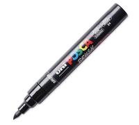 Posca – Marqueur Brush PC5BR – Pointe 1–4 mm semi-flexible – Acrylique à base d'eau – Noir 1 feutre