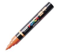 POSCA - Marqueur Brush PC5BR - Pointe Semi-Flexible moyenne 1-4 mm - Peinture Acrylique à Base d'Eau et Pigments - Uni Mitsubishi Pencil - Tout Support - 1 Feutre Orange Foncé