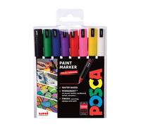 Marqueur posca pc1mr gouache encre inodore toutes surfaces pointe ultra-fine conique coloris basiques 8 unités