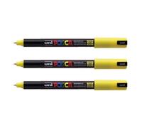 Marqueur - POSCA - PC1MR - Lot de 3 - Pointe calibrée extra-fine 0,7mm - Jaune